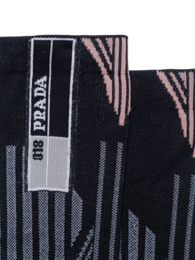 Shop Prada Jacquard Socks In Black