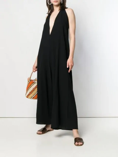 Caravana Deep V-neck Jumpsuit In Black