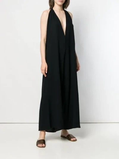 Caravana Deep V-neck Jumpsuit In Black