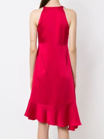 Shop Gloria Coelho Camisola Ruffled Dress In Red