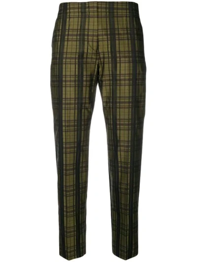 Shop Mantù Metallic Tailored Trousers In Green
