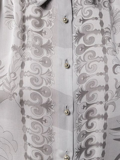 Shop Emilio Pucci Acapulco Piazzato Print Silk Shirt In Grey