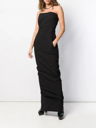 Shop Rick Owens Strapless Long Dress In Black