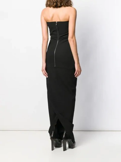 Shop Rick Owens Strapless Long Dress In Black