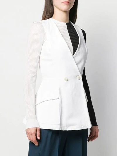 Shop Givenchy Structured Waistcoat In White