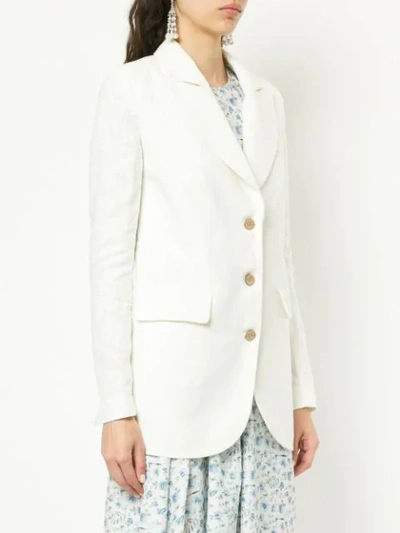Shop Flow The Label Classic Fitted Blazer In White