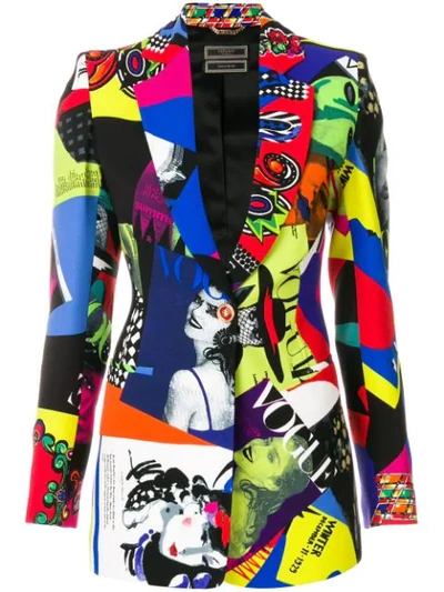 Shop Versace Vogue Print Blazer In Multicolour