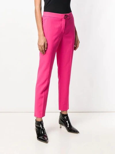 Shop Karl Lagerfeld Logo Plaque Skinny Jeans In Pink