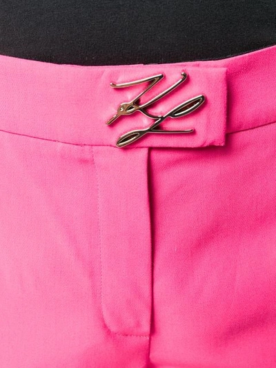 Shop Karl Lagerfeld Logo Plaque Skinny Jeans In Pink