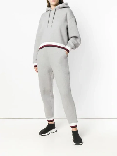 Shop Alexander Wang T Contrast Band Track Pants In Grey