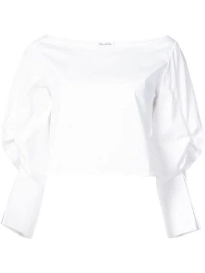 Shop Oscar De La Renta Puff-sleeve Blouse - White
