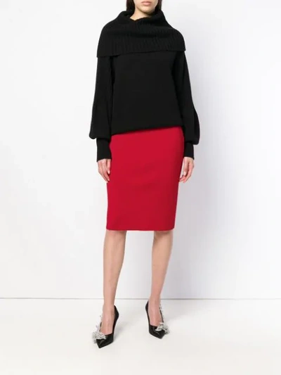 Givenchy V Front Pencil Skirt In Red