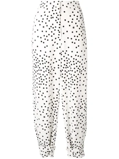 Shop Stella Mccartney Polka Dot Tapered Trousers In White