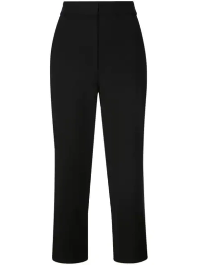 Shop Tibi Taylor Cropped Trousers In Black