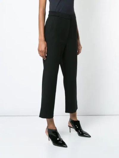 Shop Tibi Taylor Cropped Trousers In Black