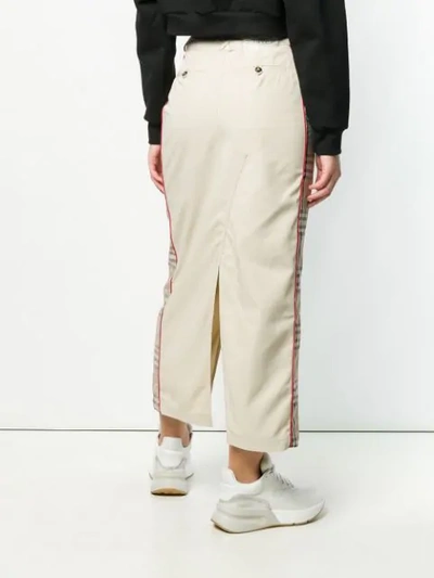 Shop Andrea Crews Straight-fit Midi Skirt In Neutrals