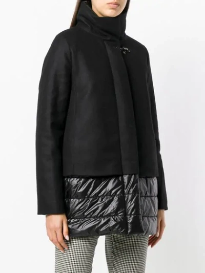 Shop Fay Shell-panelled Coat In Black