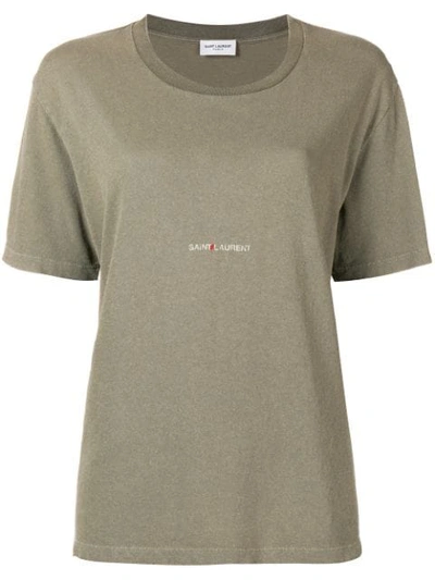 Shop Saint Laurent Classic  Square T-shirt In Green