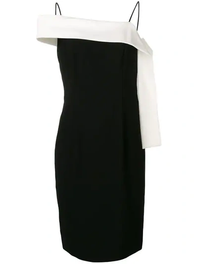 Shop Paule Ka Off-the-shoulder Midi Dress In Black