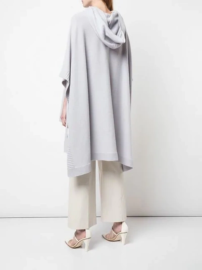 Shop Rosetta Getty Hooded Poncho In Grey