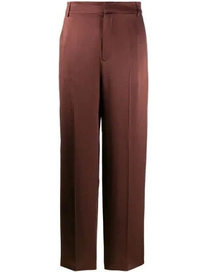 Shop Joseph High-waisted Wide Leg Trousers In Brown