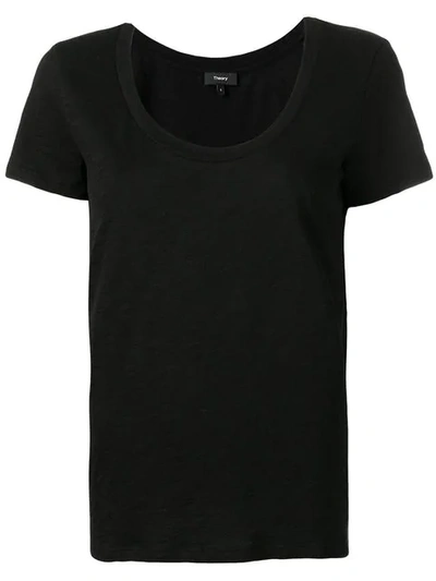 Shop Theory Scoop Neck T-shirt In 001 Black