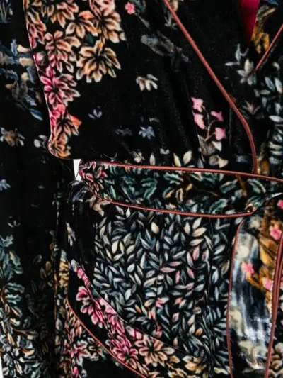 Shop Alberta Ferretti Floral Print Velvet Jacket In Black