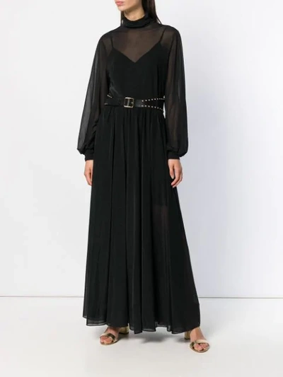 Shop Diane Von Furstenberg Long Turtle Neck Dress In Black