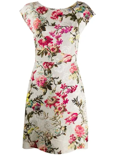 Shop Etro Floral Print Dress - Neutrals