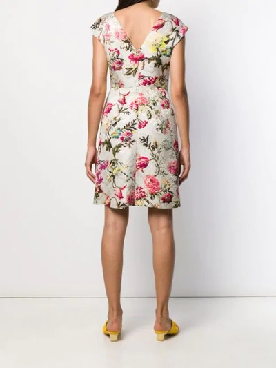 Shop Etro Floral Print Dress - Neutrals