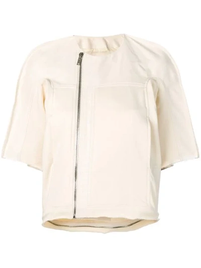 Shop Rick Owens Drkshdw Oversized Short-sleeve Jacket In Neutrals
