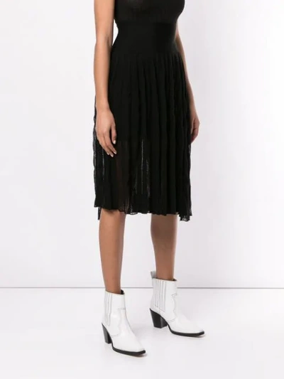 Shop Sonia Rykiel Pleated Knit Skirt - Black