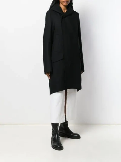 Shop Rick Owens Oversized Zipped Coat In 09 Black