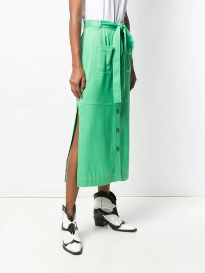 Shop See By Chloé Waist-tied Midi Skirt In Green