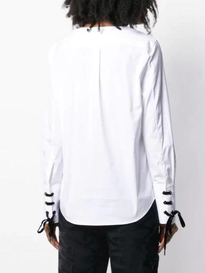 Shop Neil Barrett Pleated Front Bib Shirt In White