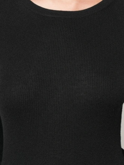 Shop Michael Kors Round Neck Ribbed Jumper In Black