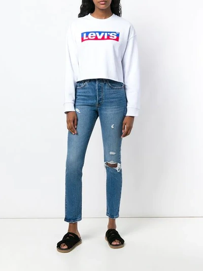 Shop Levi's 501 Customised Skinny Jeans In Blue