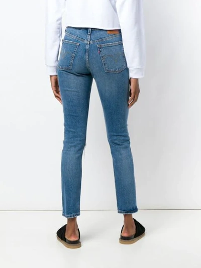 Shop Levi's 501 Customised Skinny Jeans In Blue