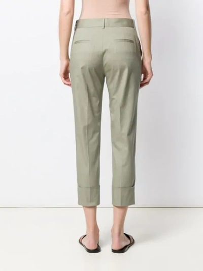 Shop Antonelli Cropped Trousers In Green