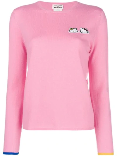 Shop Chinti & Parker Cashmere Hello Kitty Patch Sweater - Pink