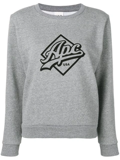 Shop Apc 'kimberley' Pullover Mit Logo In Grey