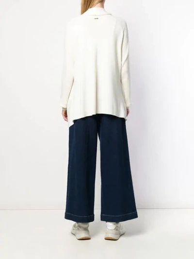 Shop Jw Anderson Knitted Draped Jumper In Neutrals