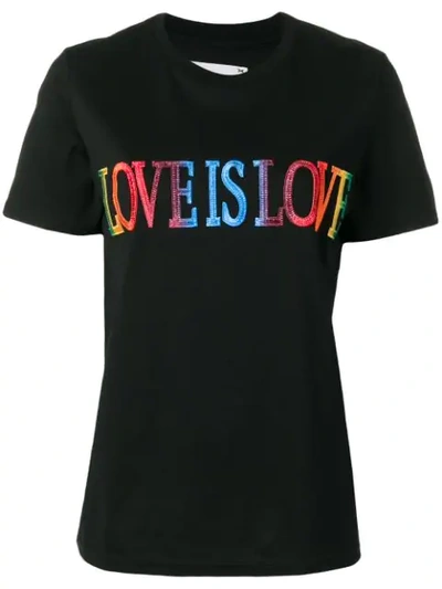 Shop Alberta Ferretti Love Is Love Print T-shirt In Black