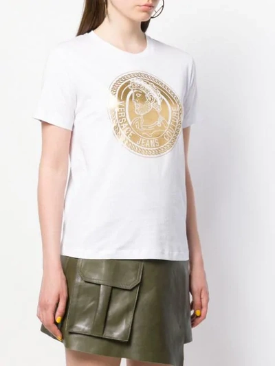 Shop Versace Jeans Couture Coin Print T-shirt In White