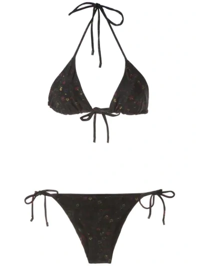 Shop Osklen Printed Bikini Set In Black