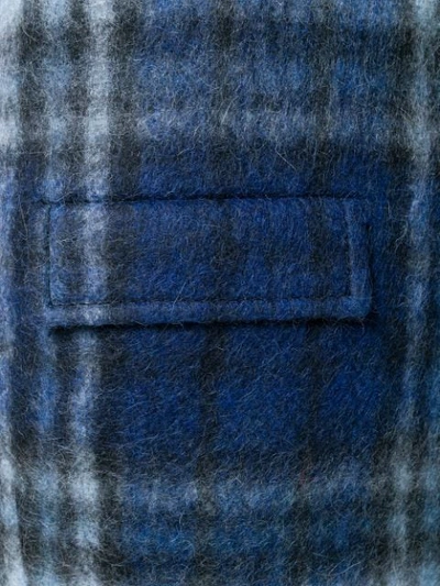 Shop Dondup Plaid Coat - Blue