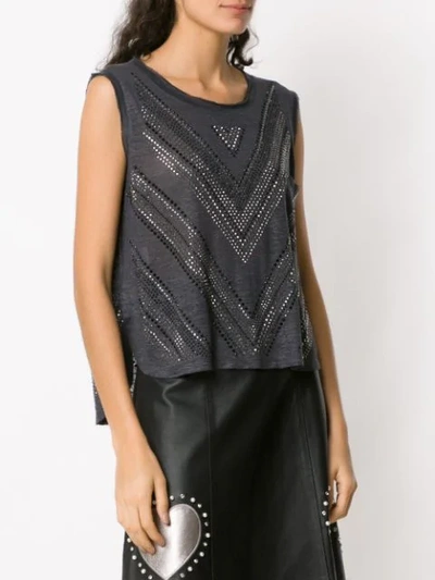 Shop Andrea Bogosian Embellished Blouse In Black