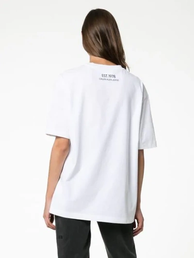 Shop Calvin Klein Jeans Est.1978 Logo Print Cotton T-shirt In White