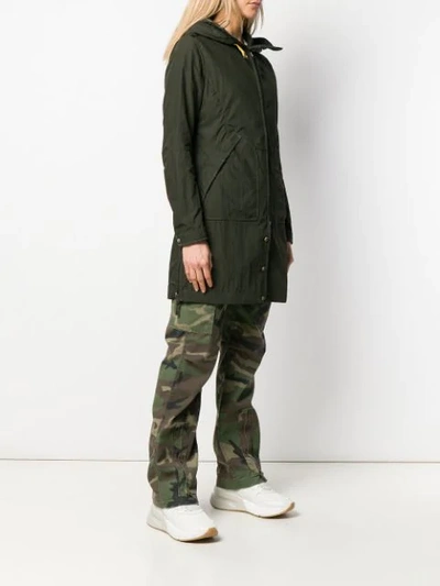 Shop Parajumpers Hooded Raincoat In Green