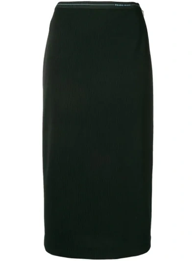 Shop Prada Midi Skirt - Black